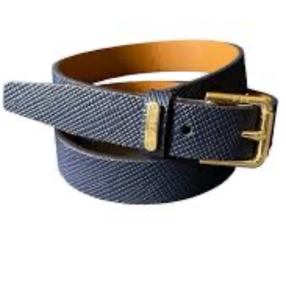 Navy Belt, “snake print” pattern with gold accents - Picture 1 of 10